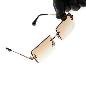 Mocha Brown Tint Rimless Summer Sunglasses